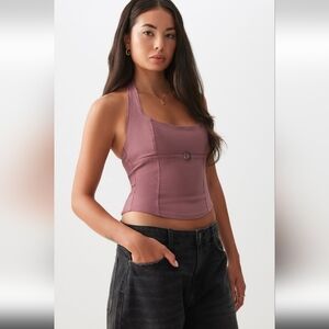 NWT Ardene Mauve Scoop Neck Halter Top L